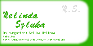 melinda szluka business card